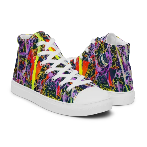 Sonic Shards on a Men's High Top Canvas Shoes
