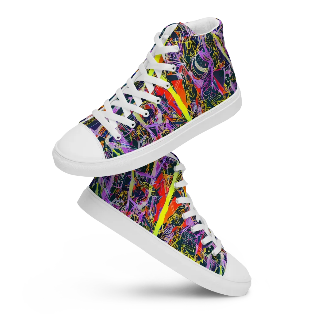 Sonic Shards on Men's High Top Canvas Shoes — Front