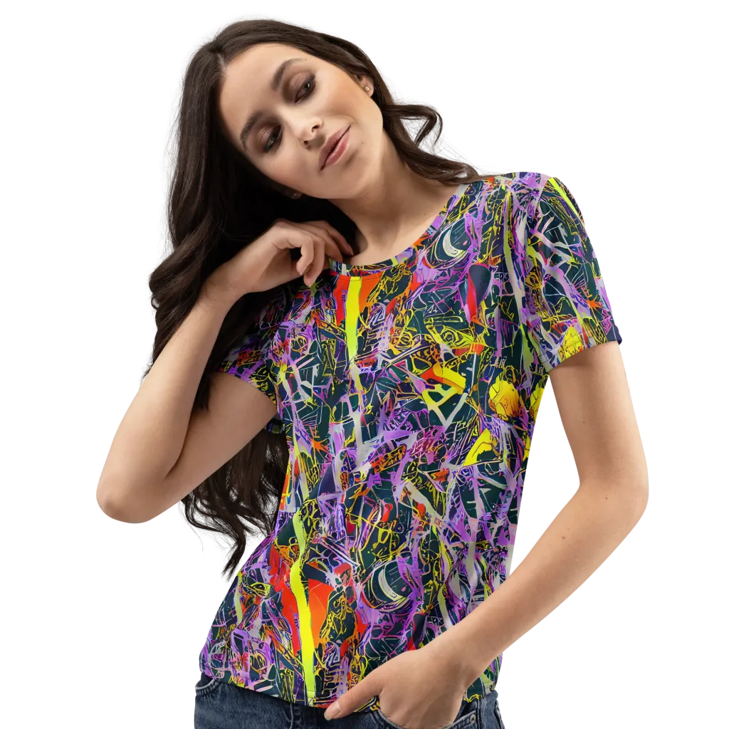 Sonic Shards on Women's Crew Neck T-Shirt — Left Front