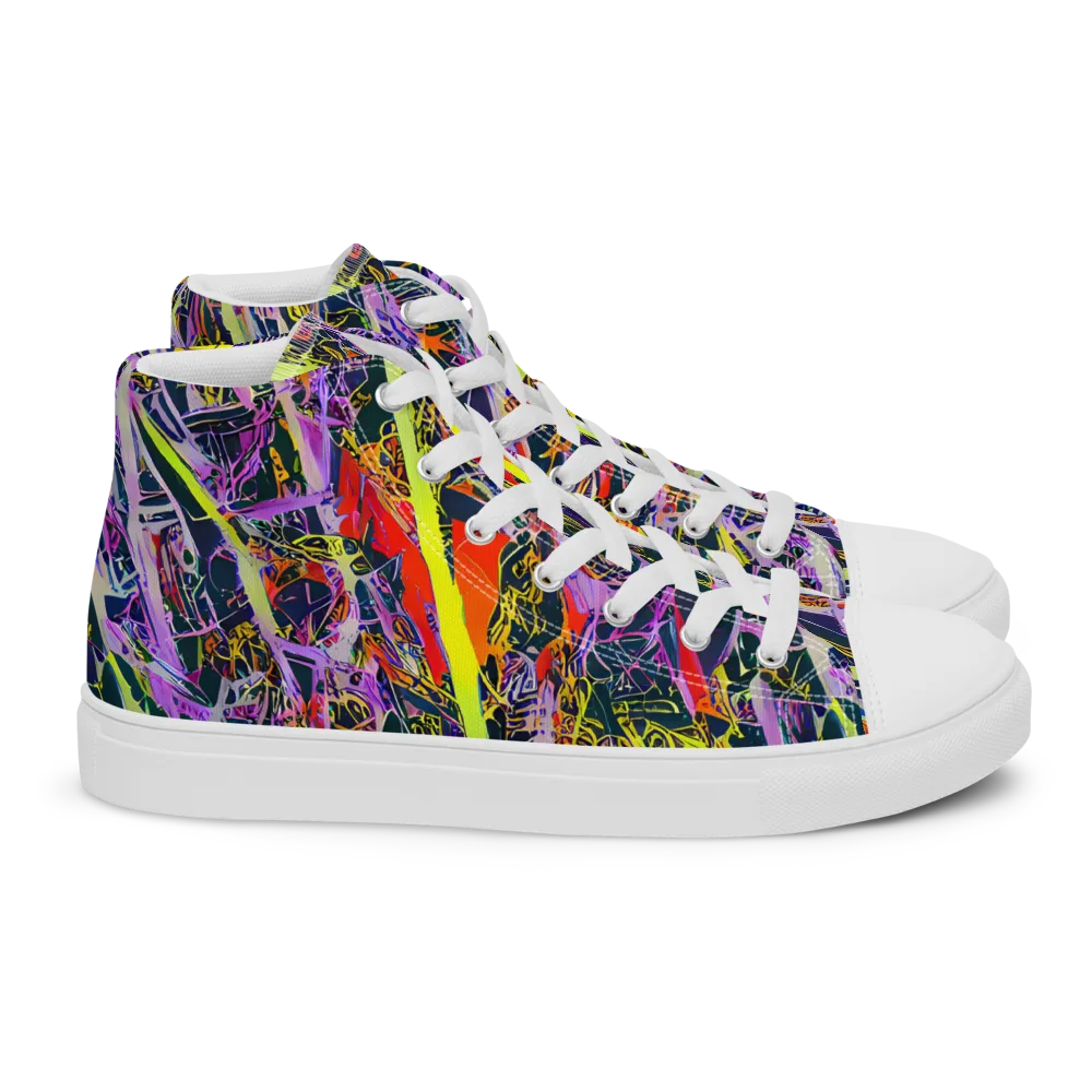 Sonic Shards on Women's High Top Canvas Shoes — Right