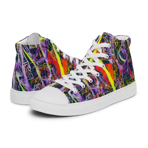 Sonic Shards on a Women's High Top Canvas Shoes