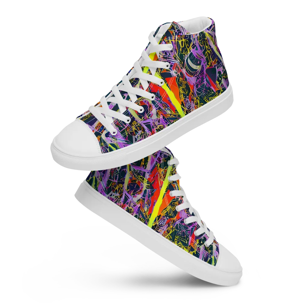 Sonic Shards on Women's High Top Canvas Shoes — Front