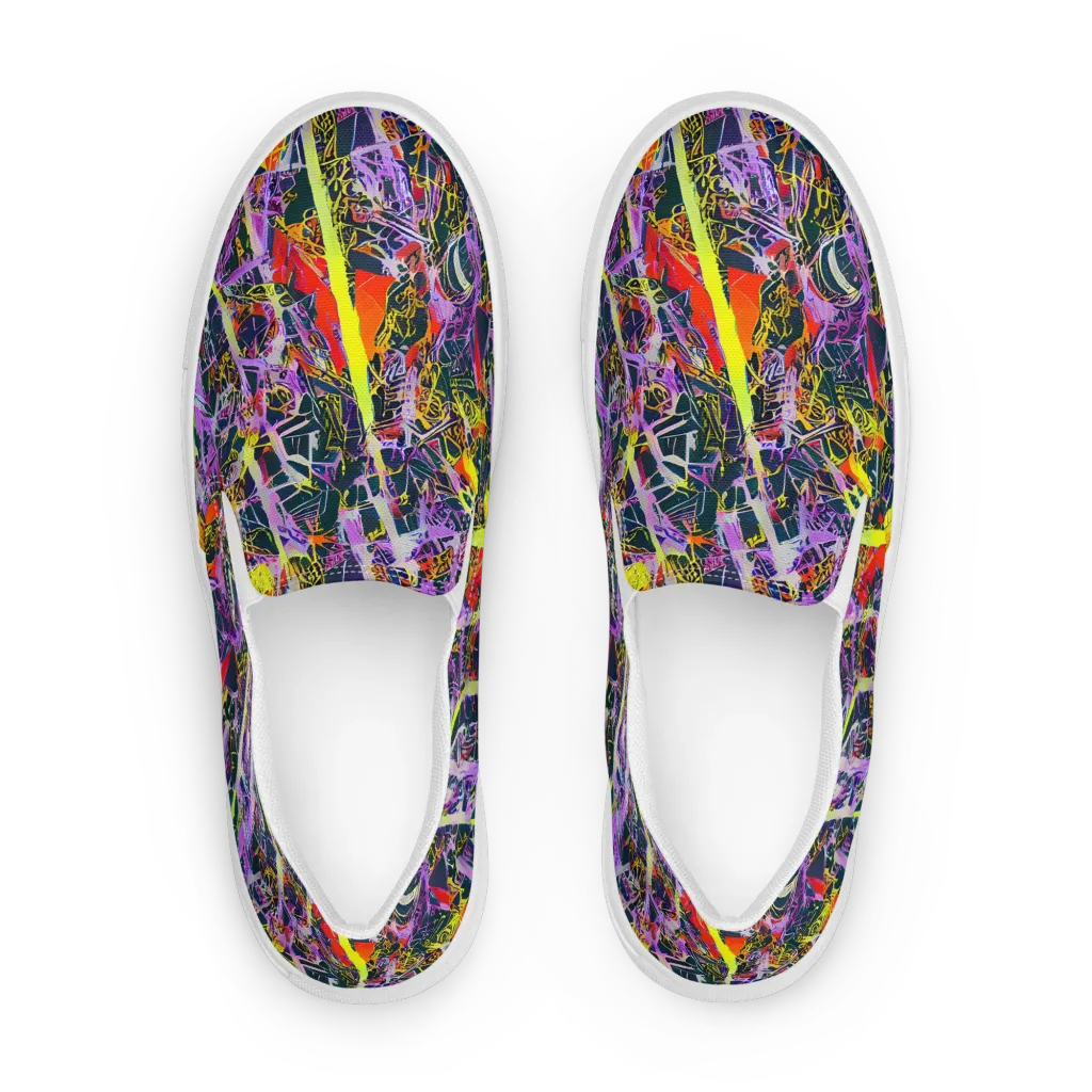 Sonic Shards on Men's Slip-On Canvas Shoes — Front