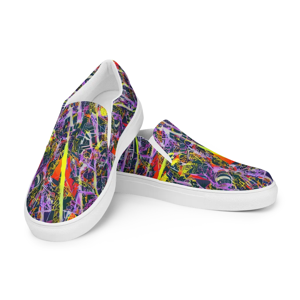 Sonic Shards on Men's Slip-On Canvas Shoes — Left Front