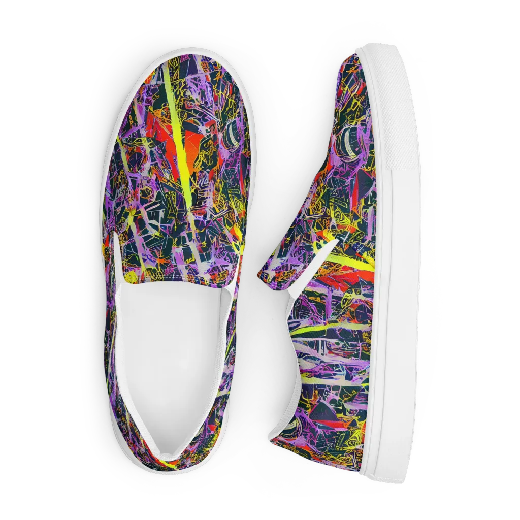 Sonic Shards on Men's Slip-On Canvas Shoes — Front