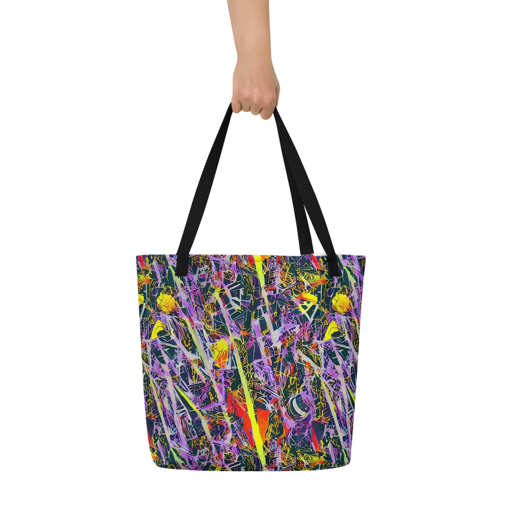 Sonic Shards on Large Tote Bag W/ Pocket — Front