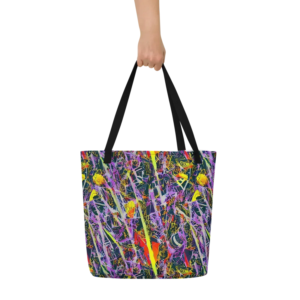 Sonic Shards on Large Tote Bag W/ Pocket — Front
