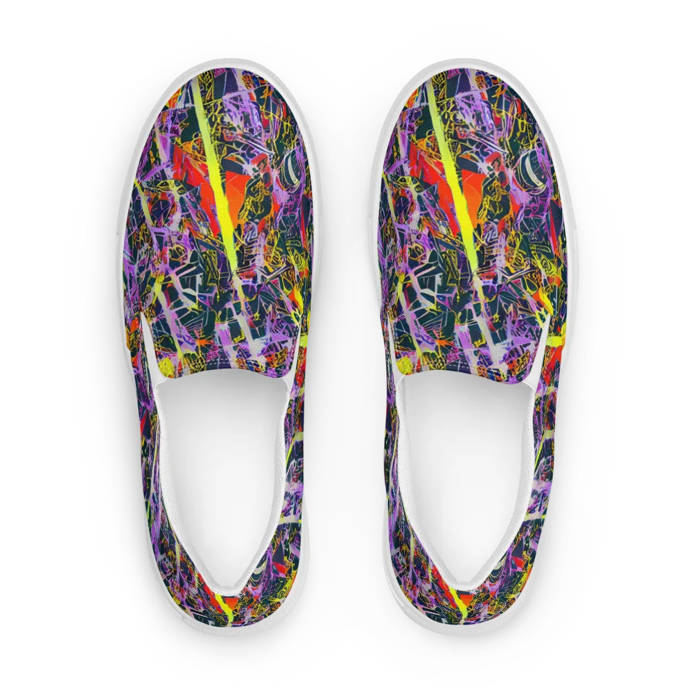 Sonic Shards on Women's Slip-On Canvas Shoes — Front
