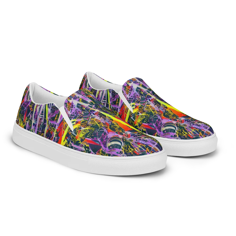 Sonic Shards on Women's Slip-On Canvas Shoes — Right Front