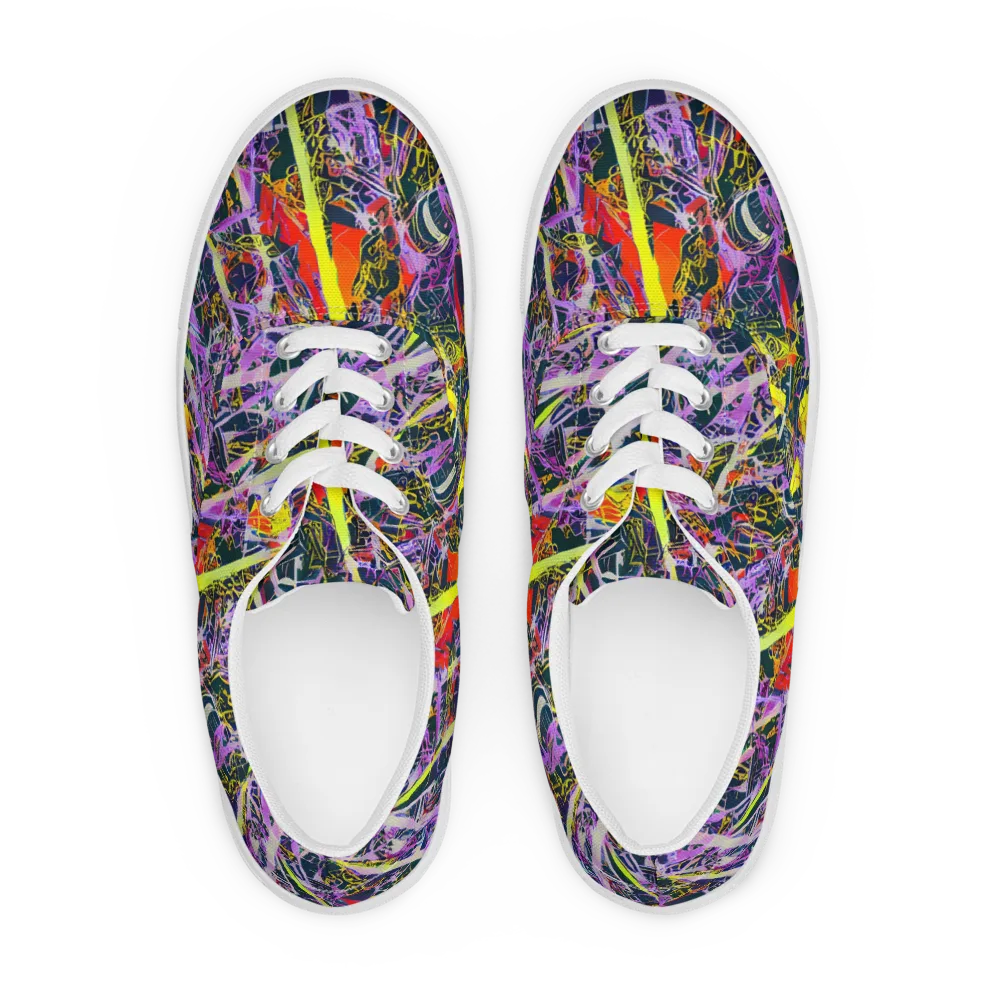 Sonic Shards on Men's Lace-Up Canvas Shoes — Front