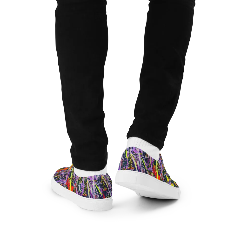 Sonic Shards on Men's Lace-Up Canvas Shoes — Back