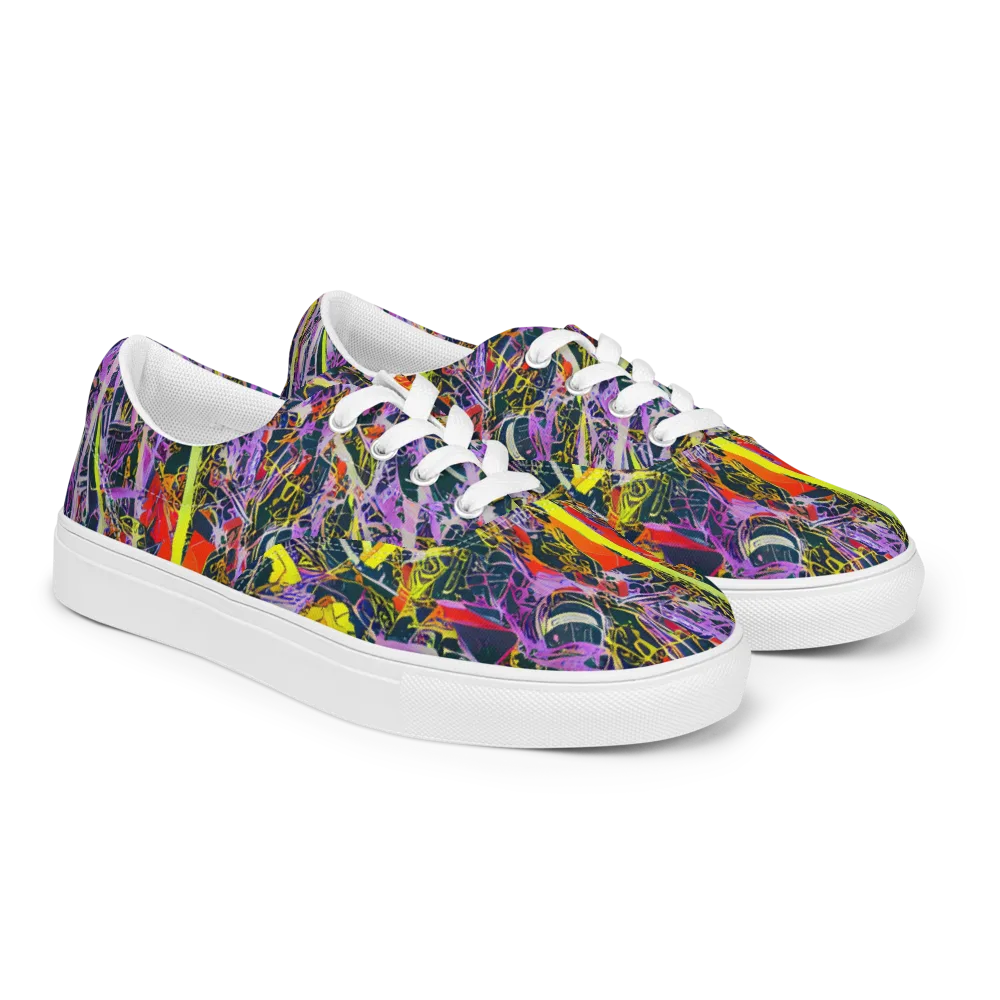 Sonic Shards on Men's Lace-Up Canvas Shoes — Right Front
