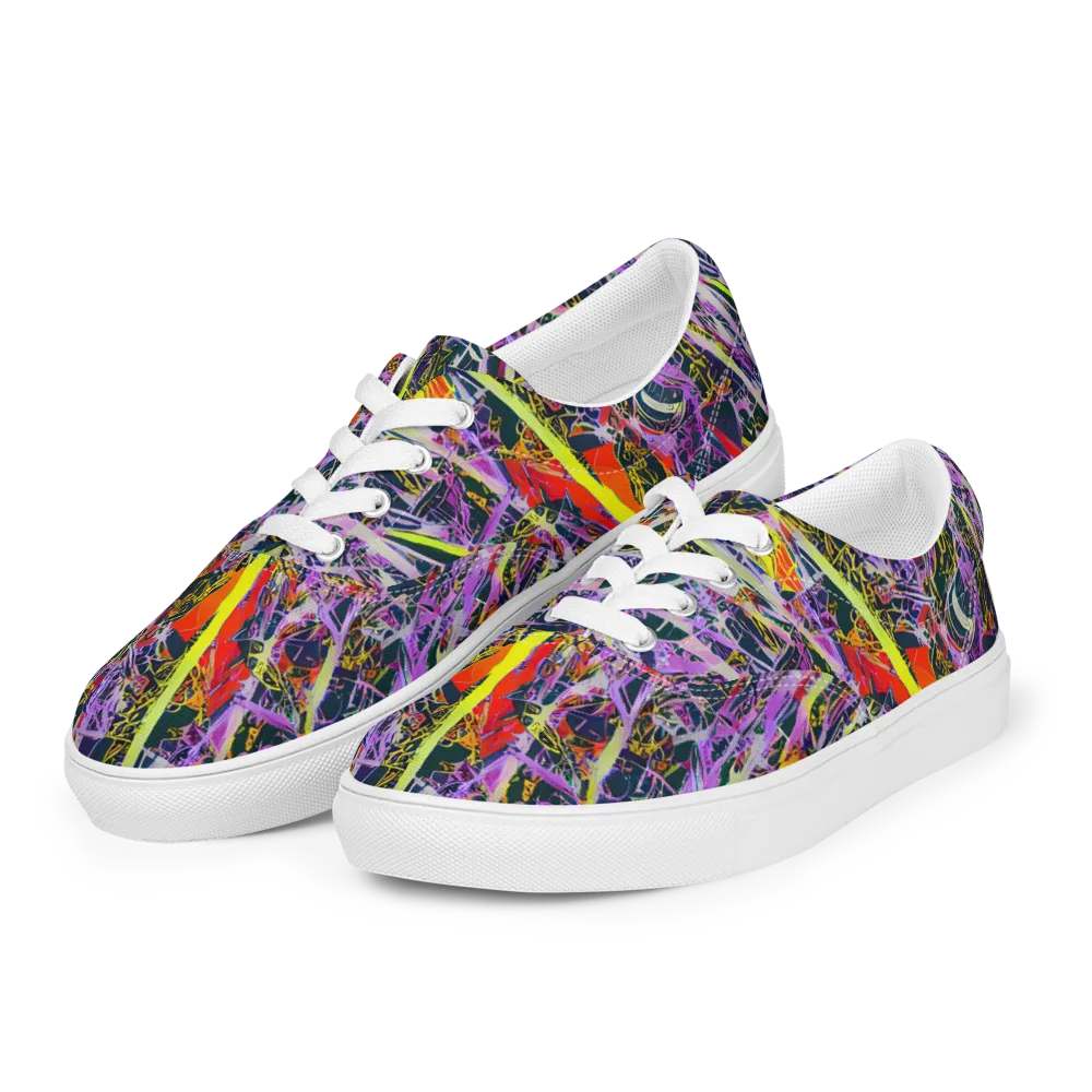Sonic Shards on Men's Lace-Up Canvas Shoes — Left Front