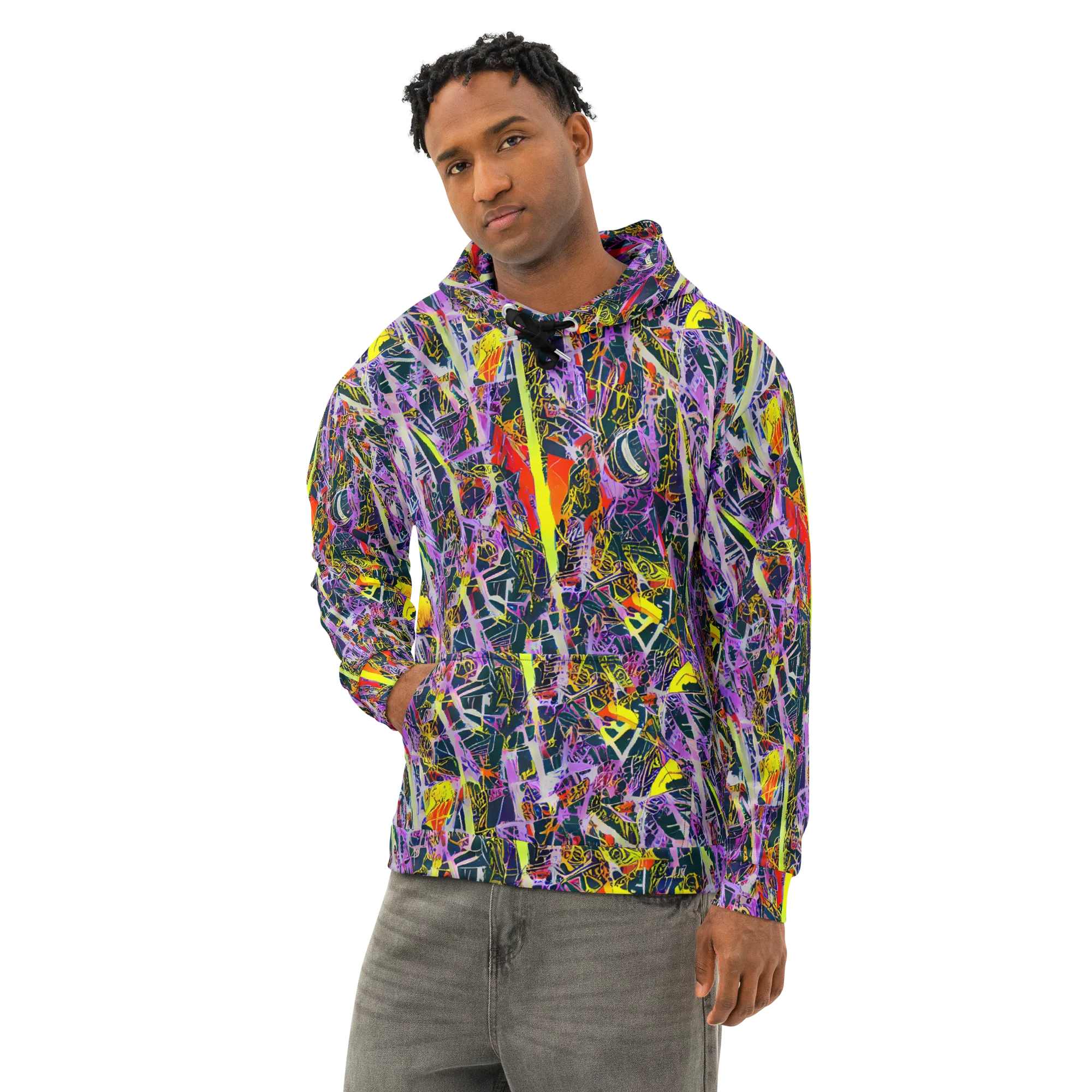 Sonic Shards on Cotton Hoodie — Left Front