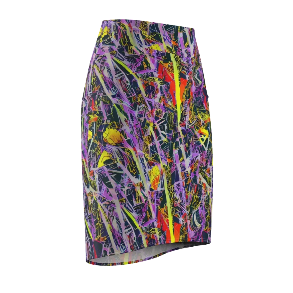 Sonic Shards on Pencil Skirt — Front Side
