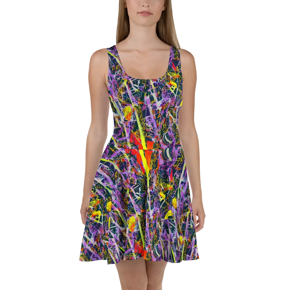 Sonic Shards on Skater Dress — Front