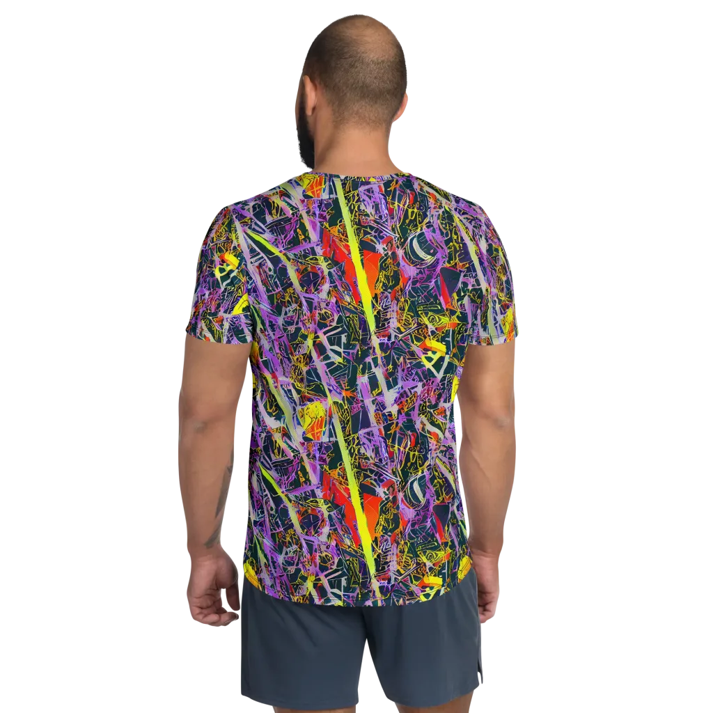 Sonic Shards on Men's Athletic T-Shirt — Back