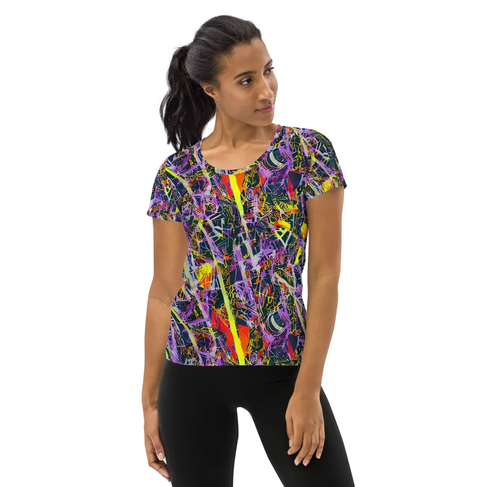 Sonic Shards on Women's Athletic T-Shirt — Front