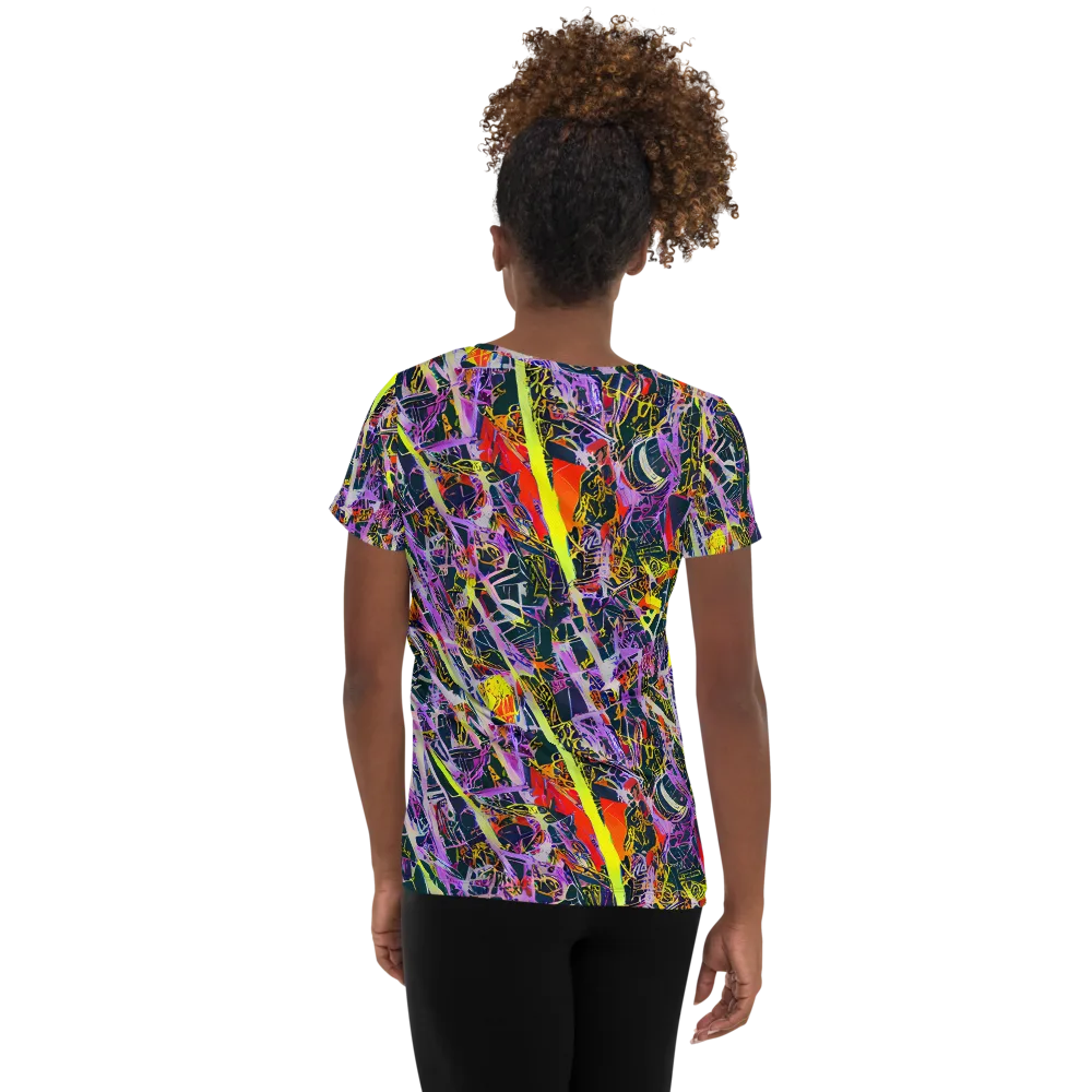 Sonic Shards on Women's Athletic T-Shirt — Back