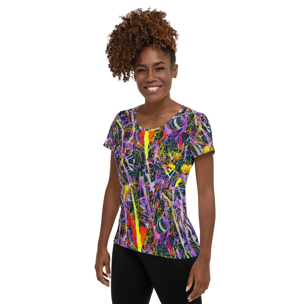Sonic Shards on Women's Athletic T-Shirt — Left