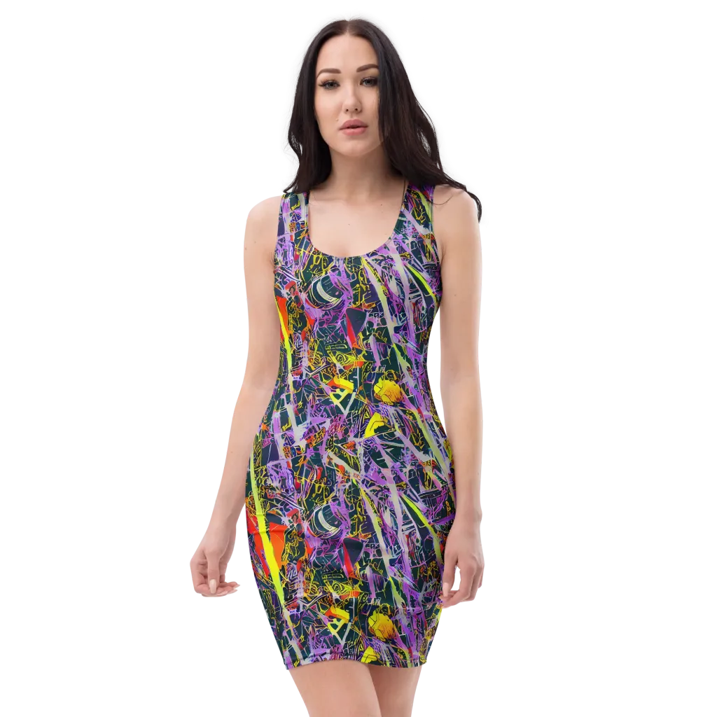 Sonic Shards on Bodycon Dress — Front
