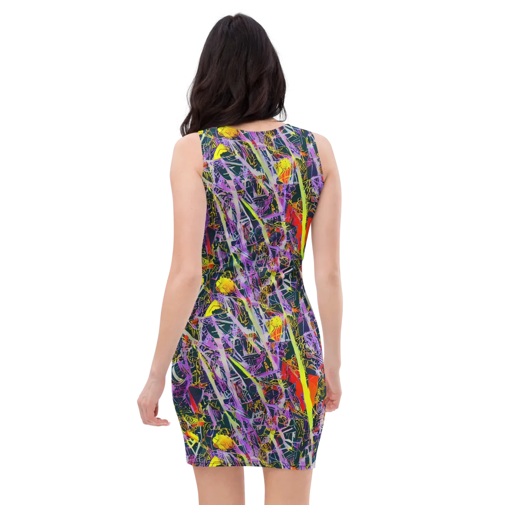 Sonic Shards on Bodycon Dress — Back