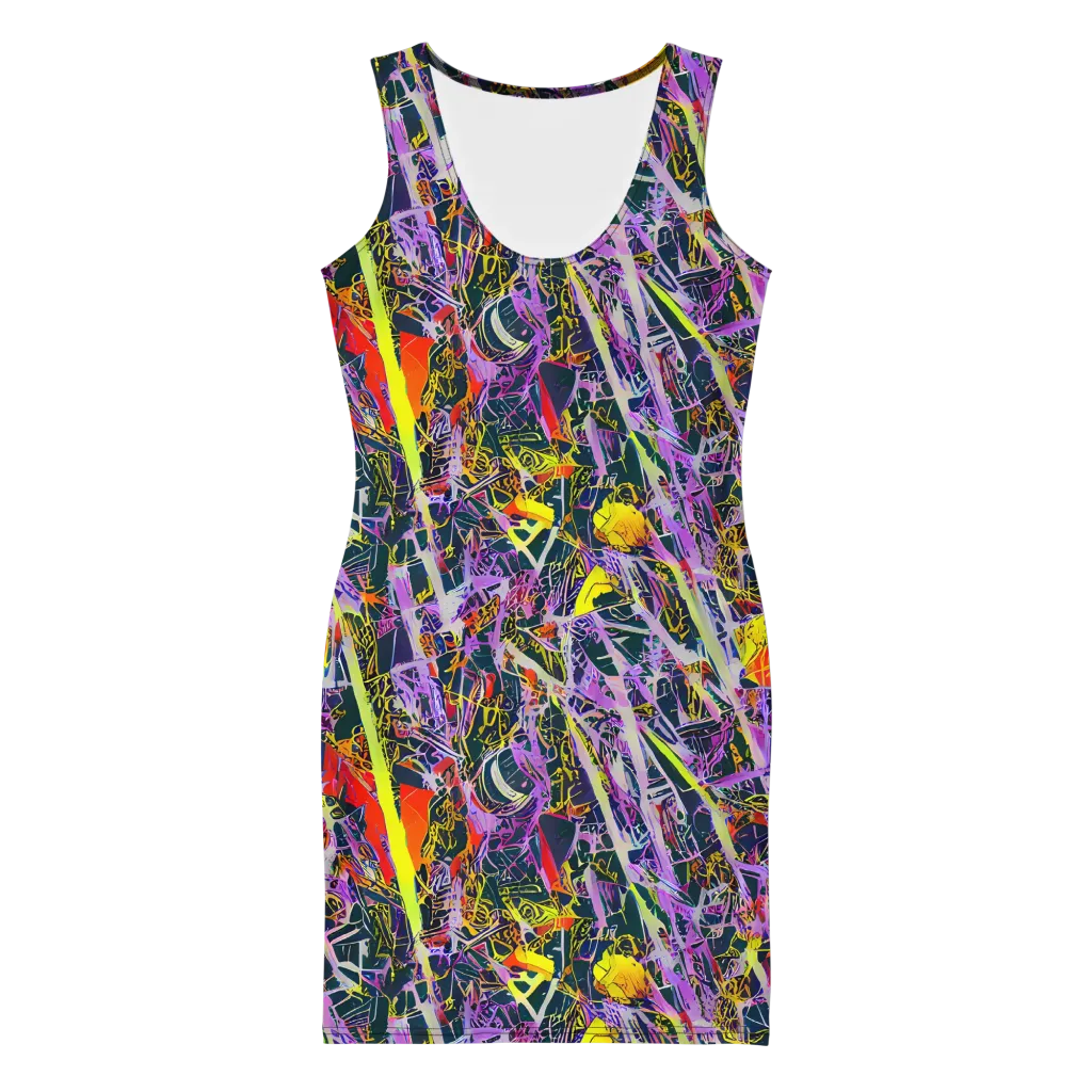 Sonic Shards on Bodycon Dress — Front