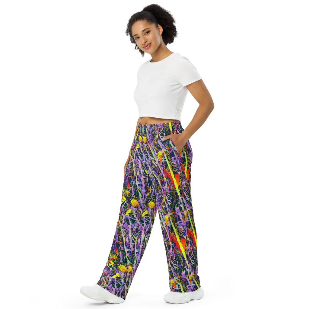 Sonic Shards on Wide-Leg Pants — Left Front