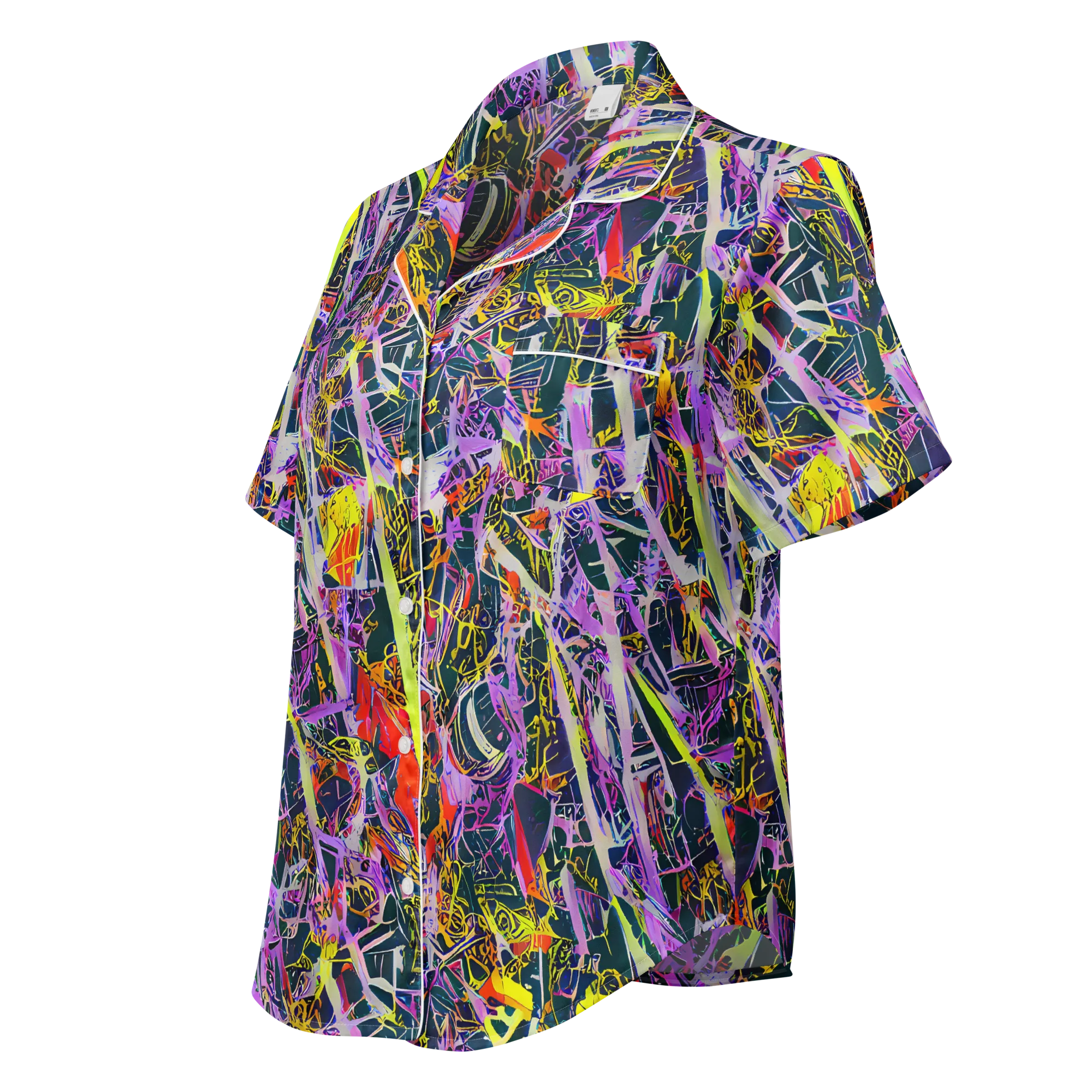 Sonic Shards on Women's Short Sleeve Pajama Top — Left Front