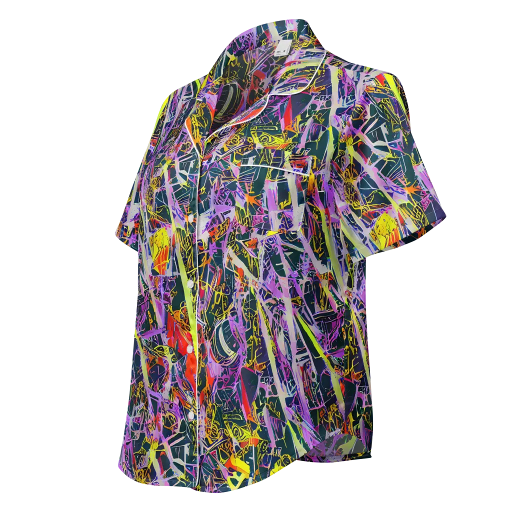 Sonic Shards on Women's Short Sleeve Pajama Top — Left Front