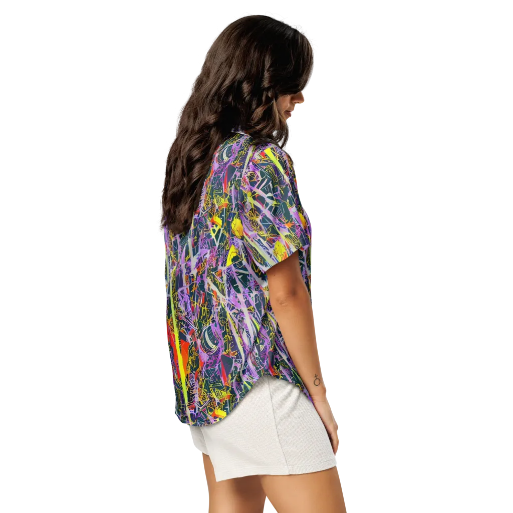 Sonic Shards on Women's Short Sleeve Pajama Top — Right Back