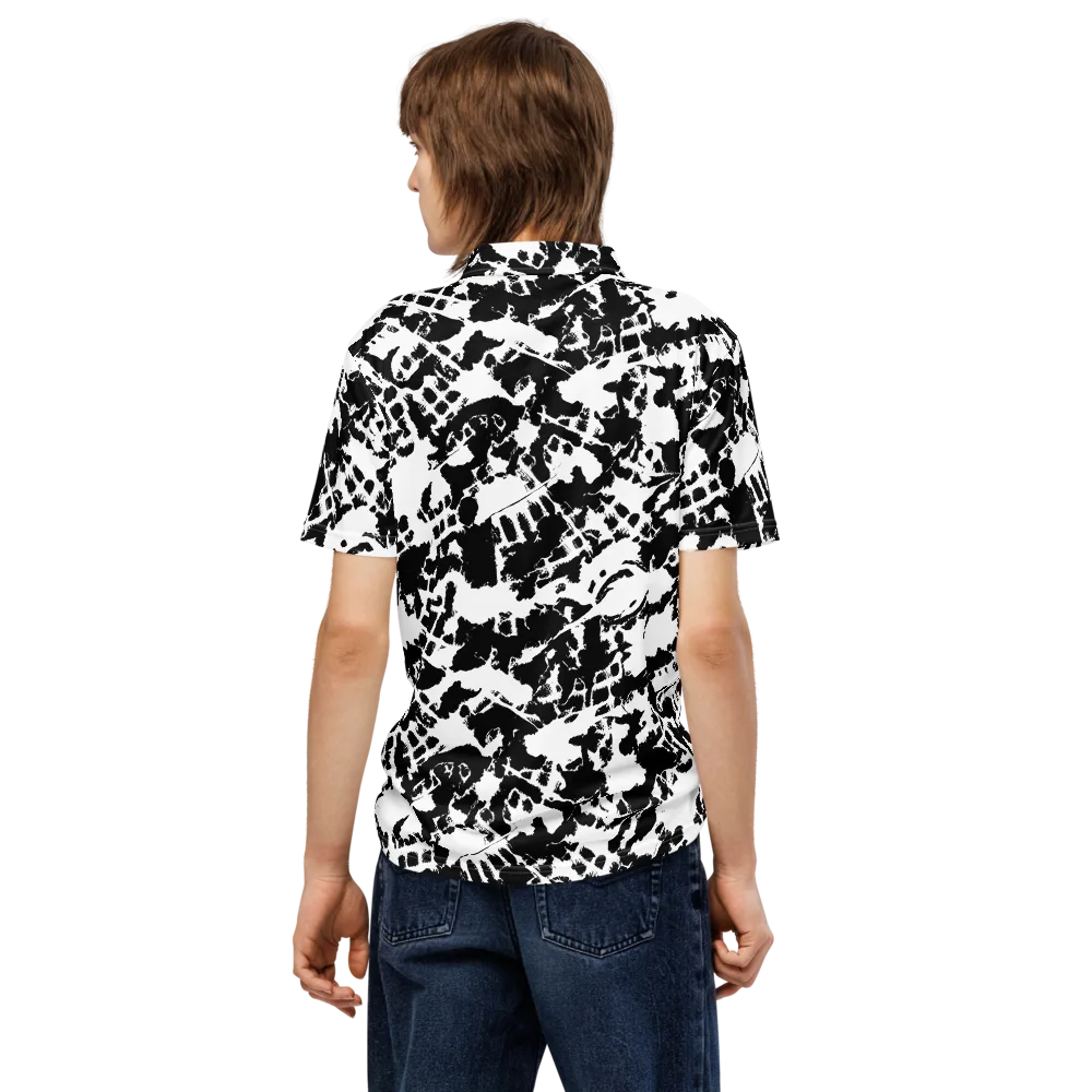 Noir Shatter on Men's Slim Fit Polo Shirt — Back