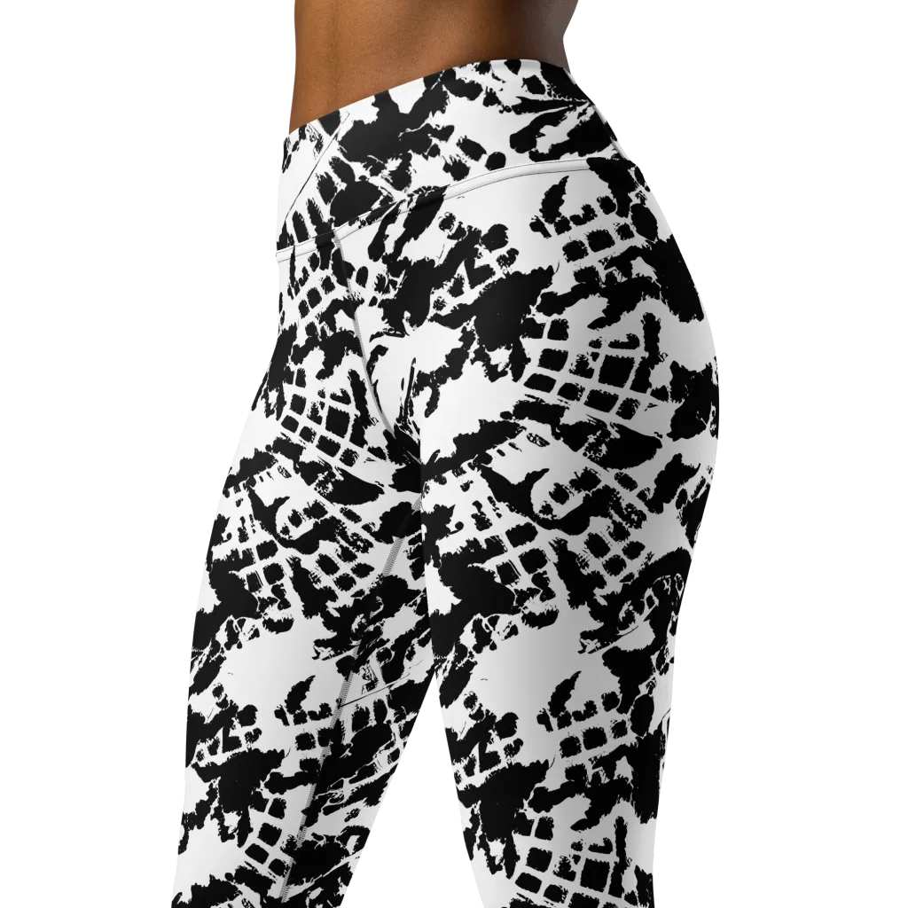 Noir Shatter on Yoga Leggings — Left Front