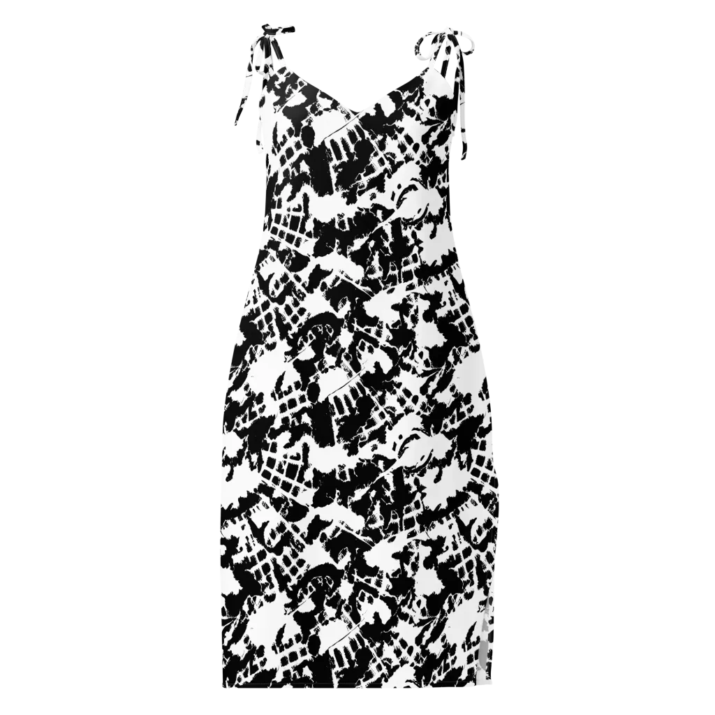 Noir Shatter on Slip Dress — Front