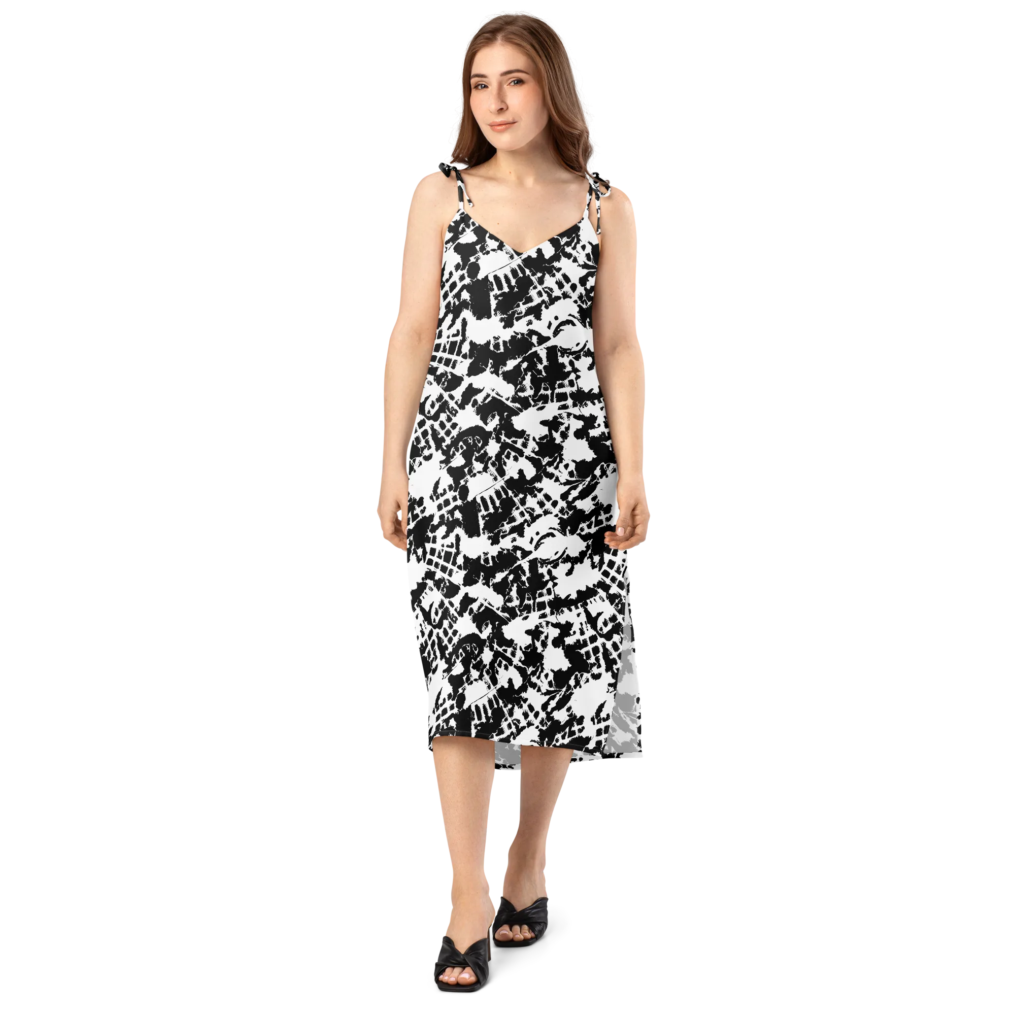 Noir Shatter on Slip Dress — Front