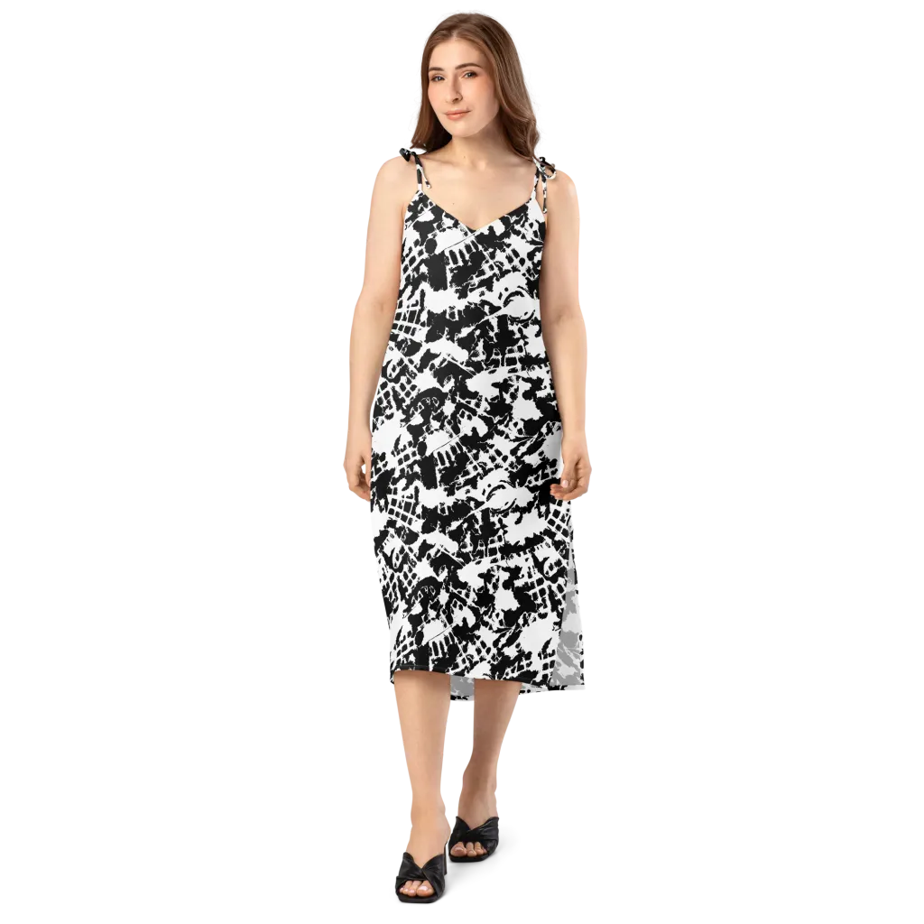 Noir Shatter on Slip Dress — Front