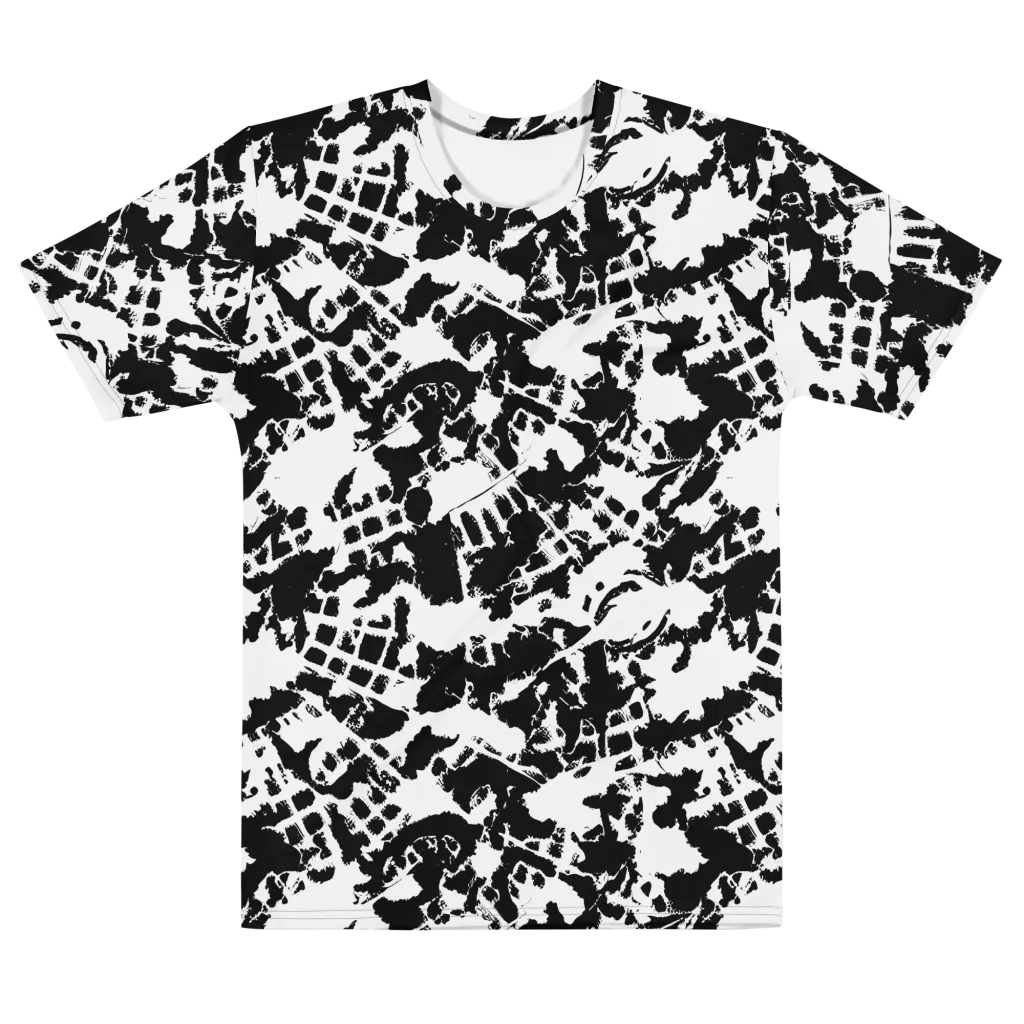 Noir Shatter on Men's Cotton Crew Neck T-Shirt — Front