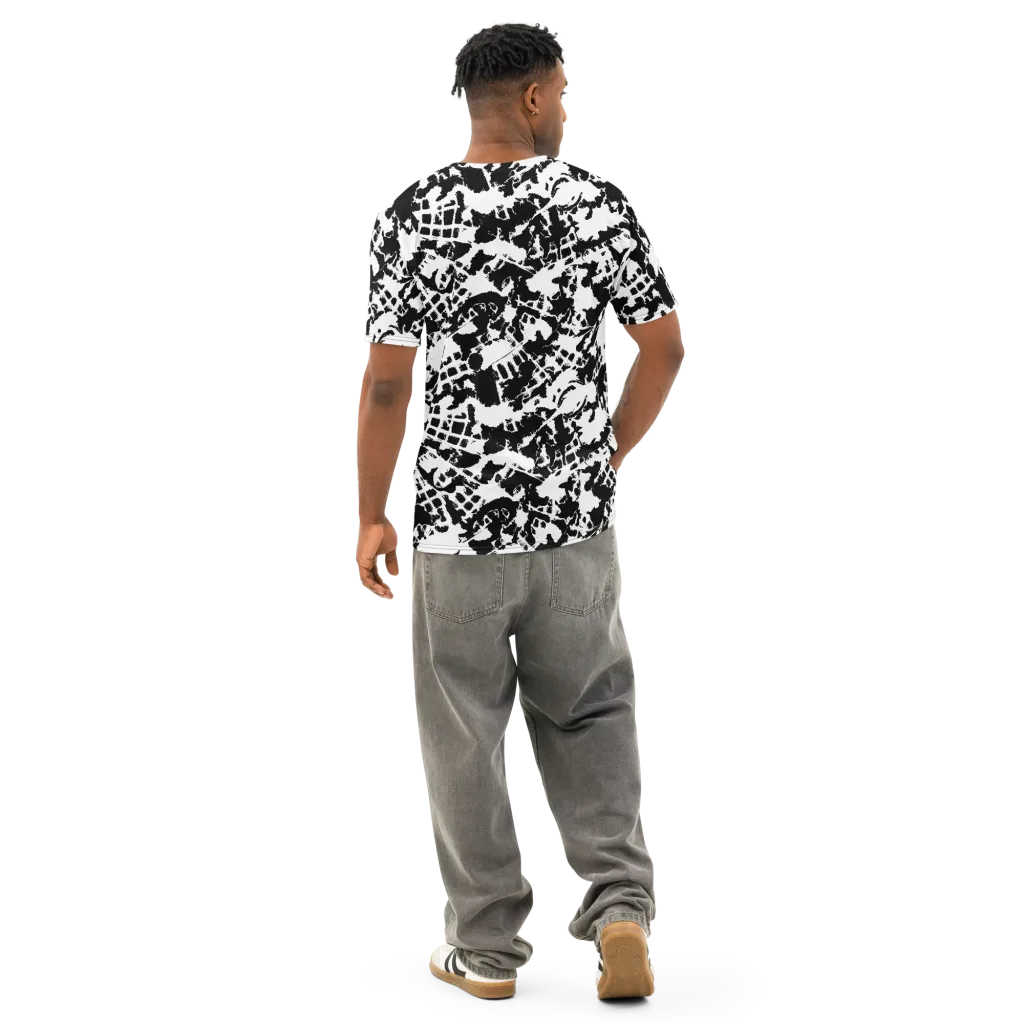 Noir Shatter on Men's Cotton Crew Neck T-Shirt — Back