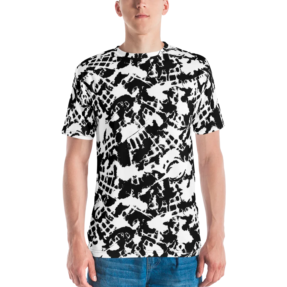Noir Shatter on Men's Crew Neck T-Shirt — Front