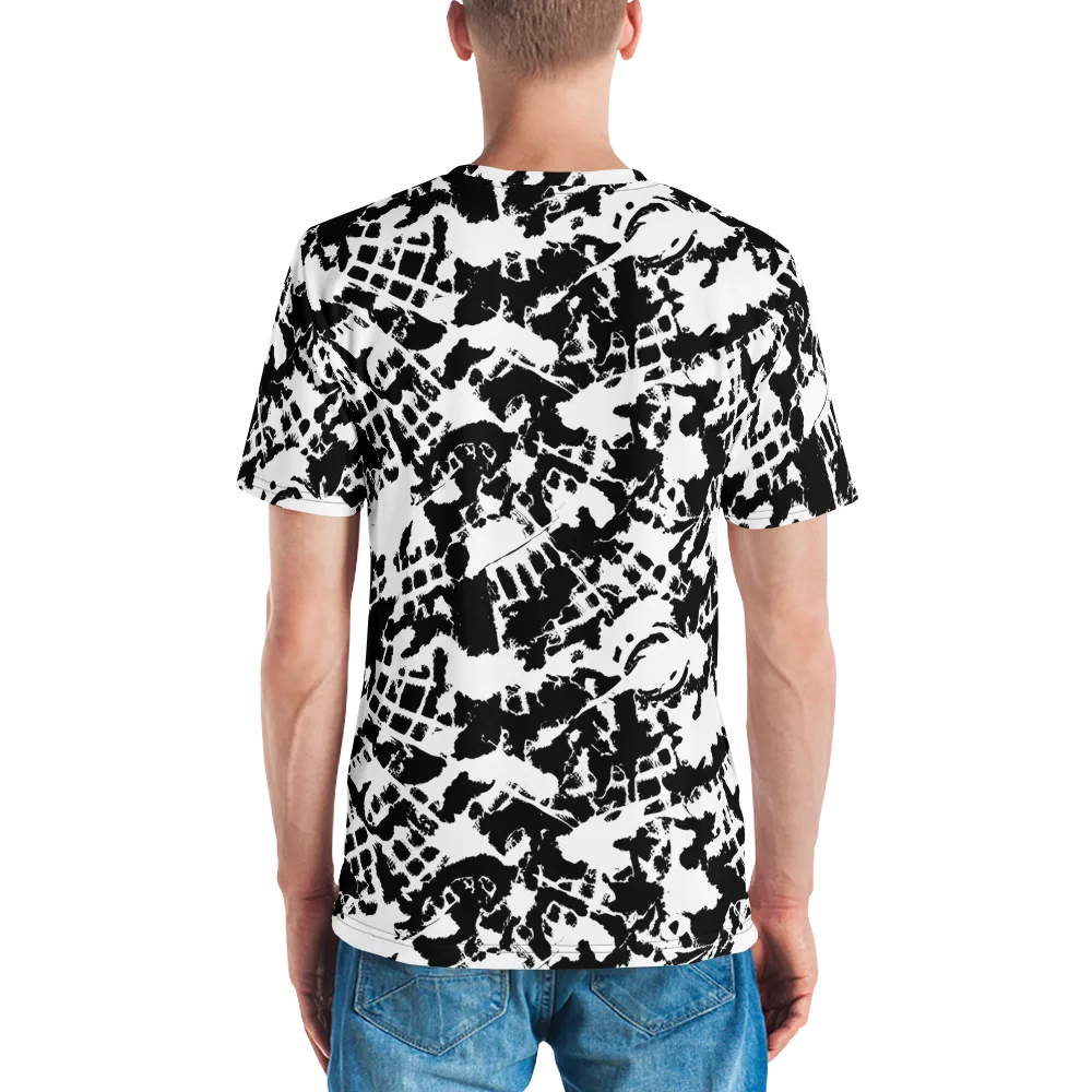 Noir Shatter on Men's Crew Neck T-Shirt — Back