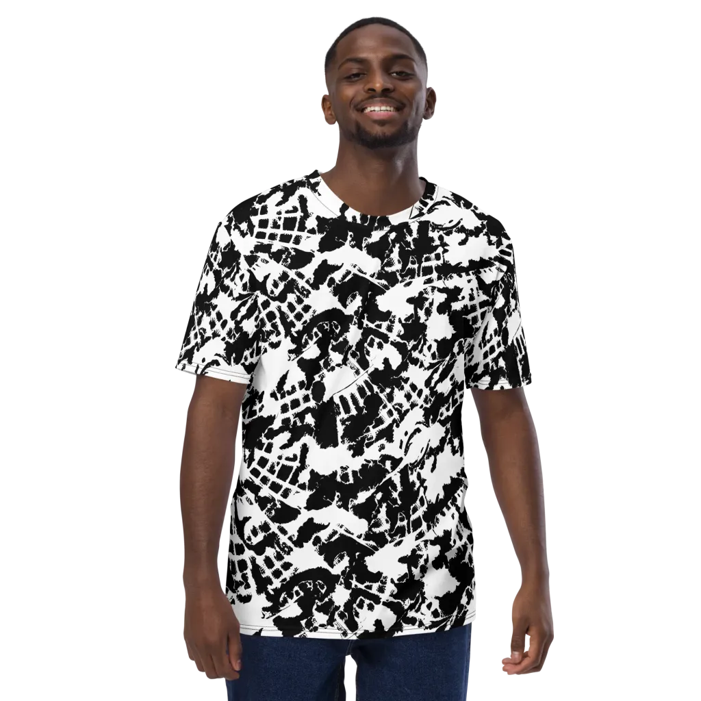 Noir Shatter on Men's Crew Neck T-Shirt — Front