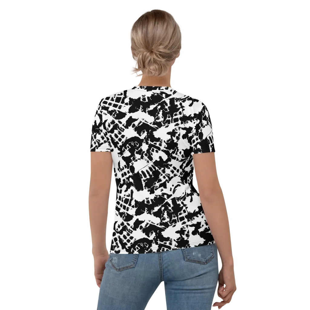 Noir Shatter on Women's Crew Neck T-Shirt — Back