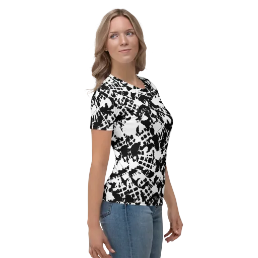 Noir Shatter on a Women's Crew Neck T-Shirt