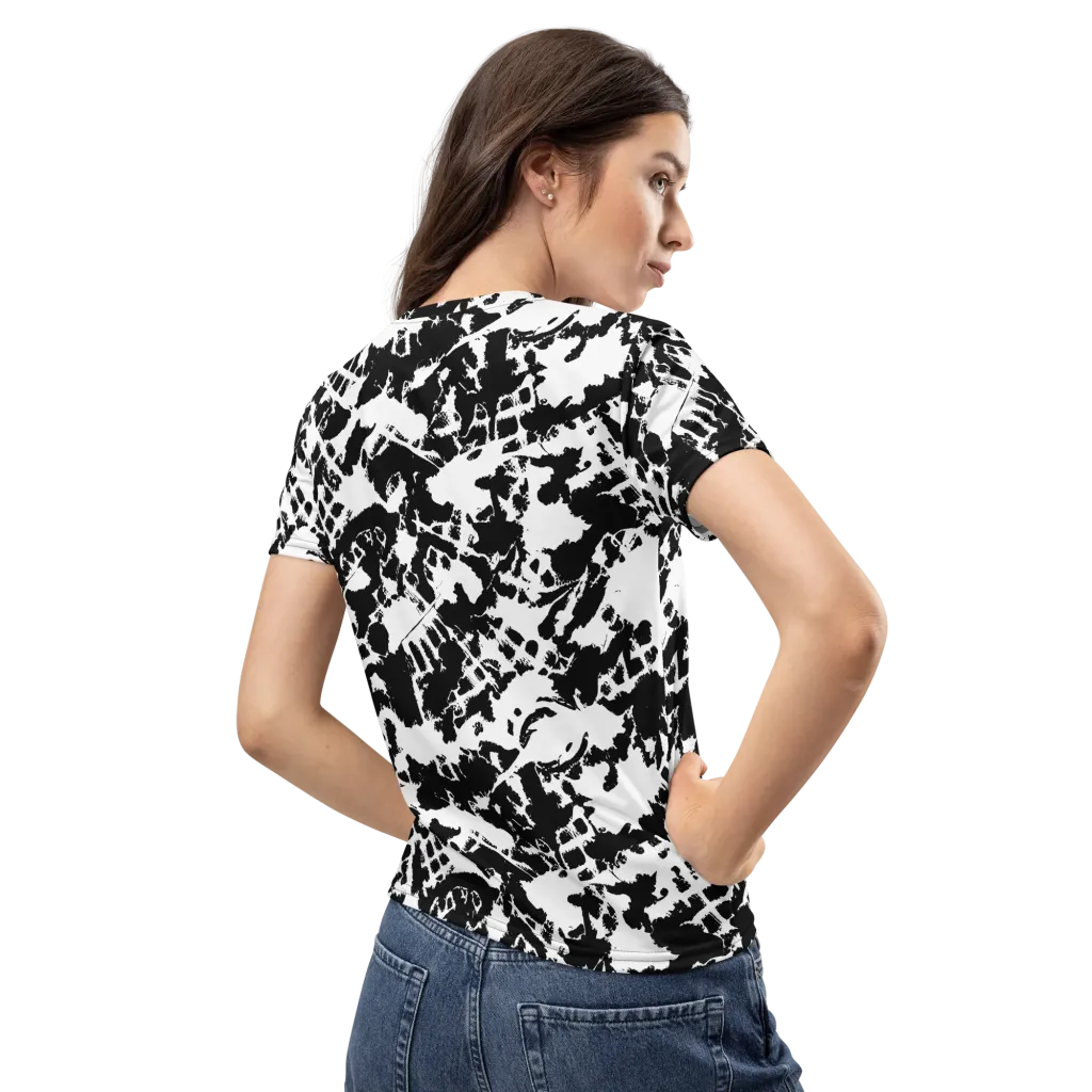 Noir Shatter on Women's Crew Neck T-Shirt — Back