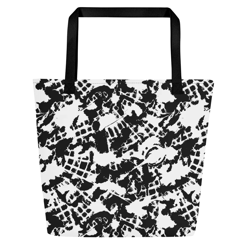 Noir Shatter on Large Tote Bag W/ Pocket — Front