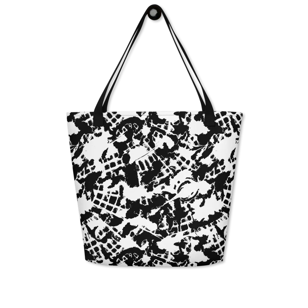 Noir Shatter on Large Tote Bag W/ Pocket — Front