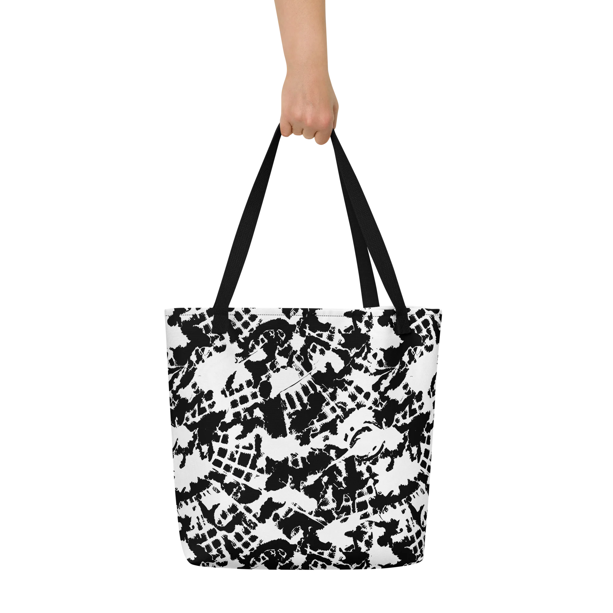 Noir Shatter on Large Tote Bag W/ Pocket — Front