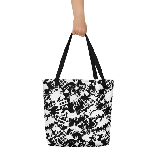 Noir Shatter on a Large Tote Bag W/ Pocket