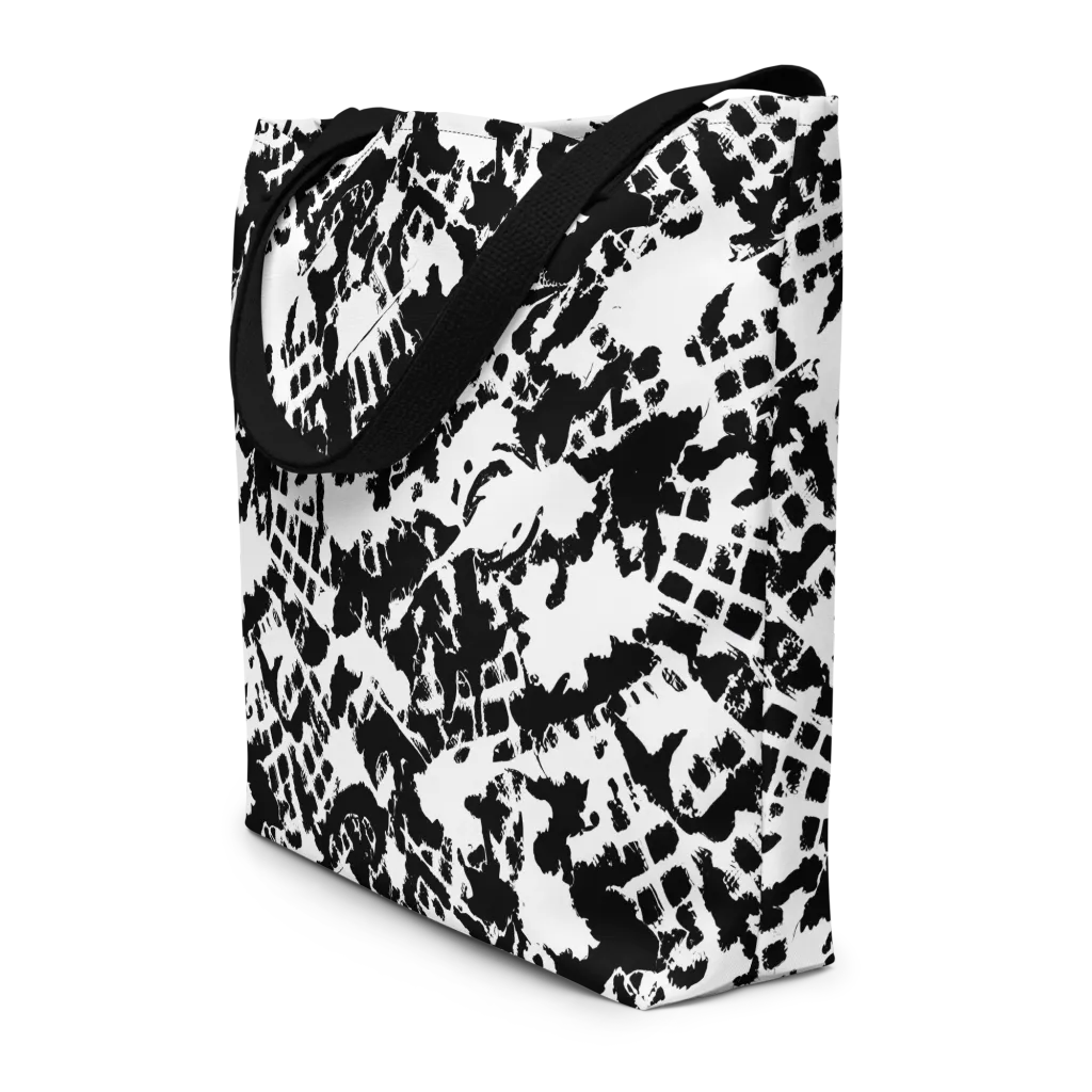 Noir Shatter on Large Tote Bag W/ Pocket — Front