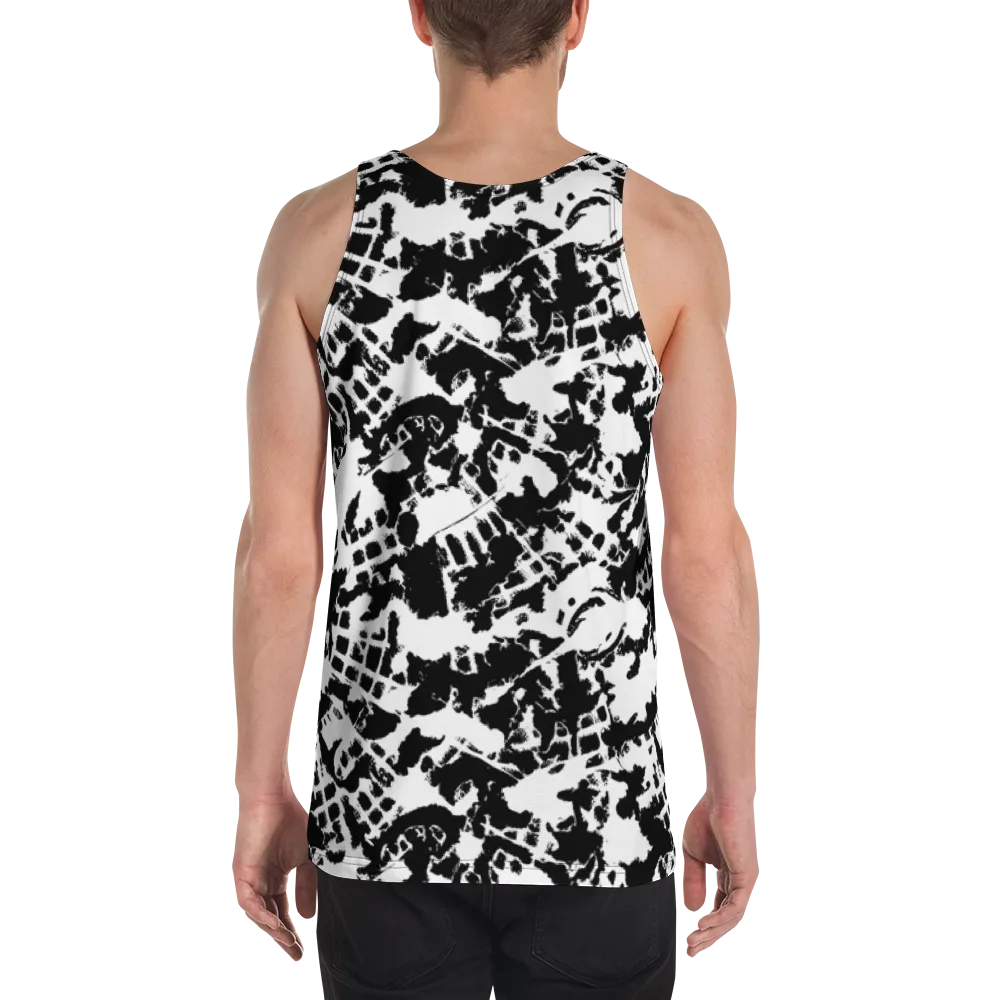 Noir Shatter on Men's Tank Top — Back